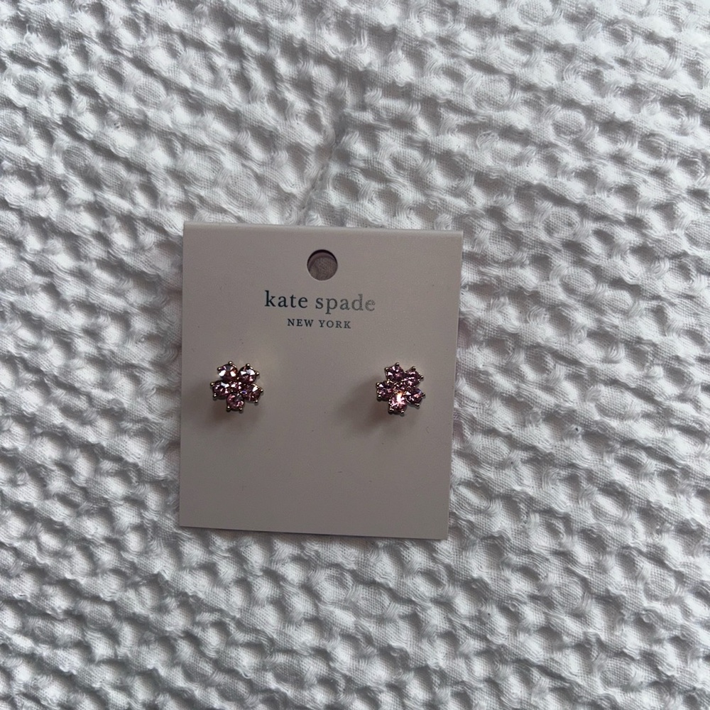 Kate spade flower earrings new pink sparkly